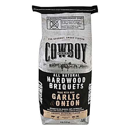 8 lbs Garlic & Onion Infused Hardwood Briquettes