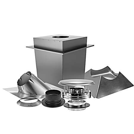 6 in DuraPlus 'UP' Through-the-Ceiling (Basic Kit) Wood Stove Chimney Kit