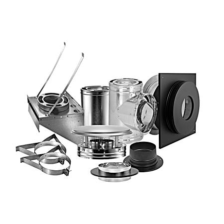 6 in DuraPlus 'OUT' Through the Wall Wood Stove Chimney Kit