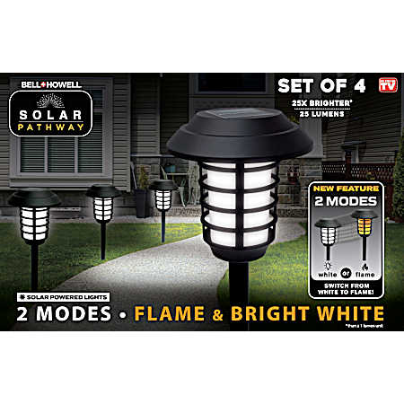 Solar Flame Pathway Solar Lights - 4 pk