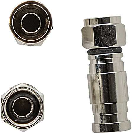 Compression F-Series RG-6 Coax Connectors - 4 Pk