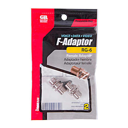 F-Series RG-6 Coax Connector Female Adapter - 2 Pk