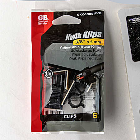 Kwik Klips 0.375 in Black Plastic Adjustable Quick Clips - 6 Pk