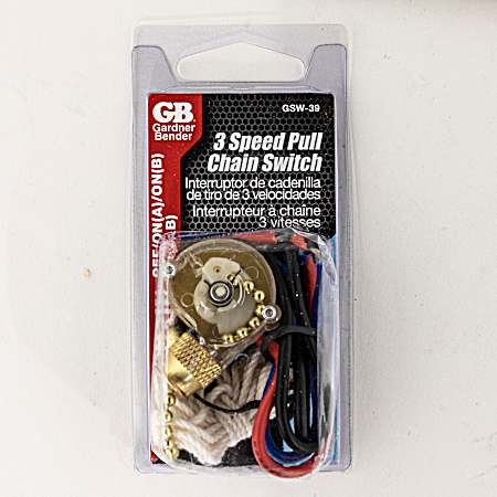 DP3T Variable Speed and 2-Circuit Pull-Chain Switch