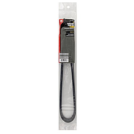28 in 175 lb Black Releasable Cable Ties - 3 Pk