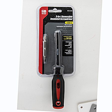3-in-1 Insulated Screwdriver w/ Reversible Tip