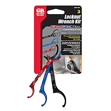 3 Pc Locknut Wrench Kit