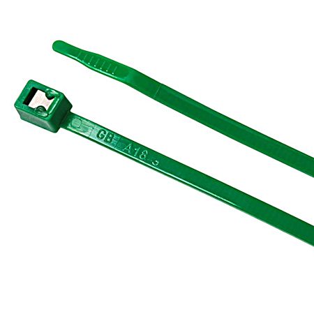 11 in Green Self Cutting Cable Ties - 50 Ct