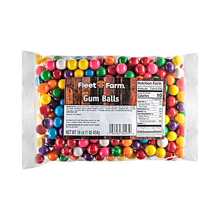 16 oz Assorted Flavor & Color Gum Balls
