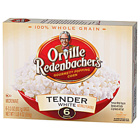 3.3 oz Tender White Popcorn 6 Pk