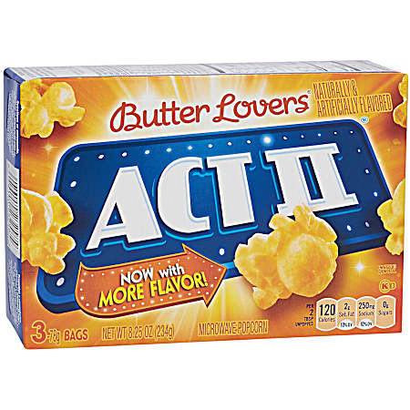 2.75 oz Butter Lovers Microwave Popcorn 3 Pk