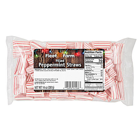 14 oz Filled Peppermint Straws Candy