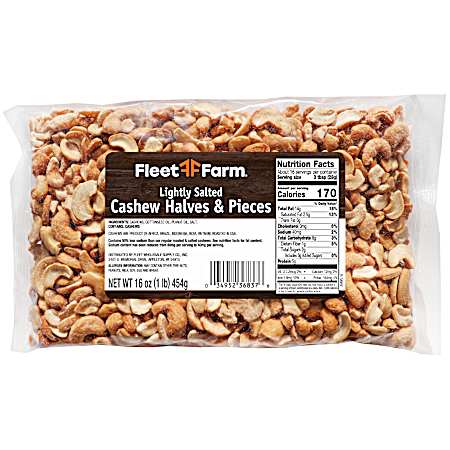 16 oz Lightly Salted Cashew Halves & Pieces