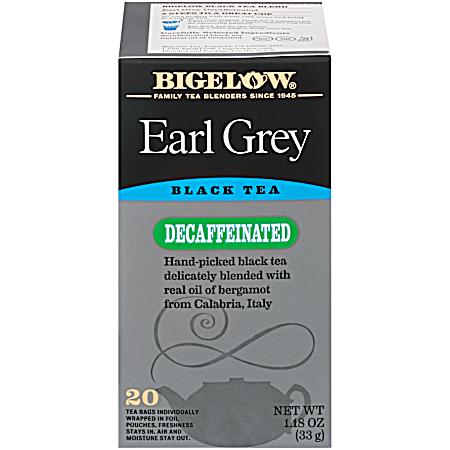 Earl Grey Decaf All Natural Black Tea Bags - 20 Pk