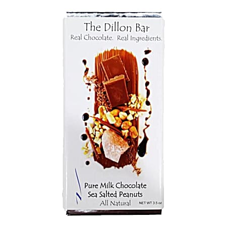 3.5 oz The Dillon Bar Milk Chocolate Sea Salted Peanuts Candy Bar