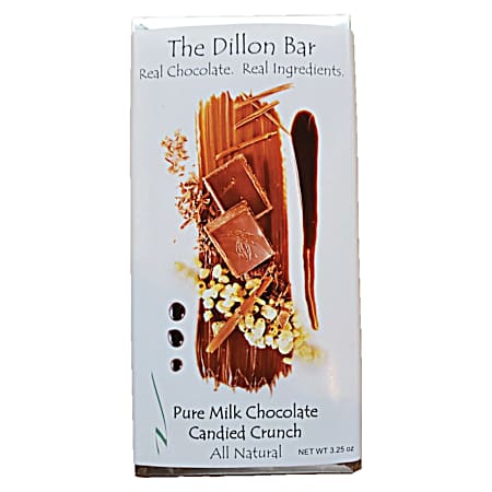 3.25 oz The Dillon Bar Milk Chocolate Candied Crunch Candy Bar