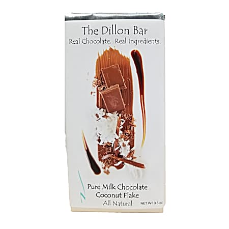 3.5 oz The Dillon Bar Milk Chocolate Coconut Flake Candy Bar