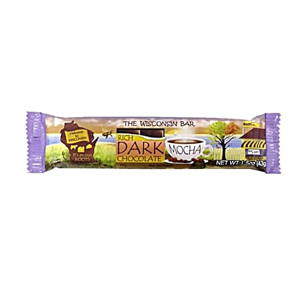 1.5 oz The Wisconsin Bar Rich Dark Chocolate Mocha Filling Candy Bar
