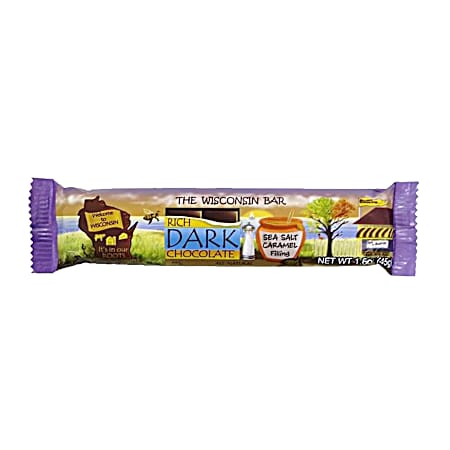 1.5 oz The Wisconsin Bar Dark Chocolate Sea Salt Caramel Filling Candy Bar