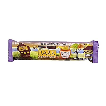 1.5 oz The Wisconsin Bar Dark Chocolate Peanut Butter Filling Candy Bar