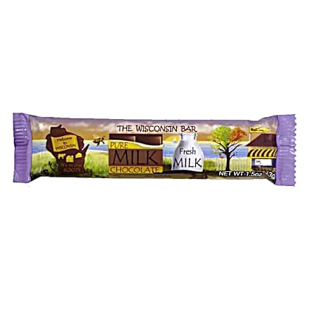 1.5 oz The Wisconsin Bar Pure Milk Chocolate Candy Bar