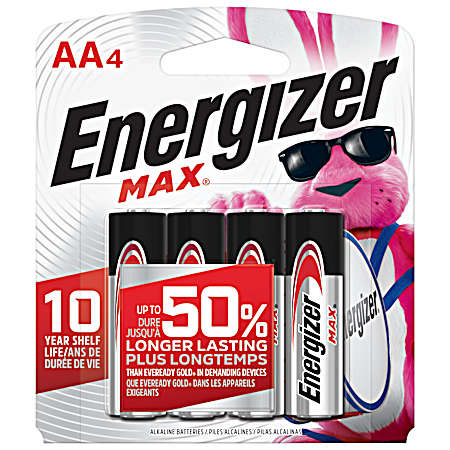 MAX AA Alkaline Batteries - 4 Pk