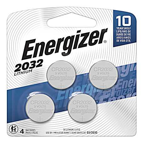 2032 3V Lithium Coin Batteries - 4 Pk