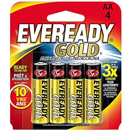 Gold AA Alkaline Batteries - 4 Pk.