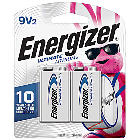 Lithium 9V Batteries - 2 Pk