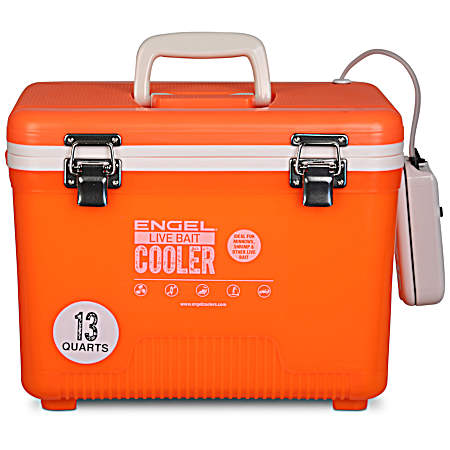 13 Qt Orange High Viz Live Bait Cooler w/Net