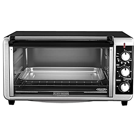 Extra-Wide 8-Slice Stainless/Black Toaster Oven