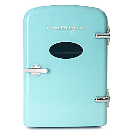Mini Aqua Blue Personal Refrigerator