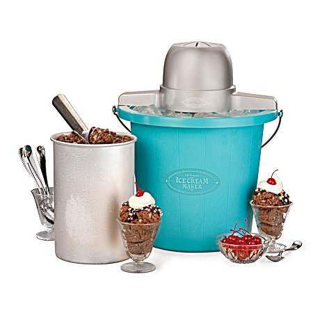 4 qt Blue Electric Ice Cream Maker