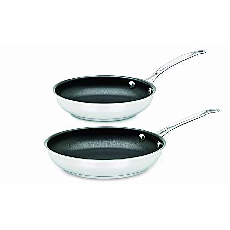 Chef's Classic 2 pc Stainless Steel Non-Stick Skillets