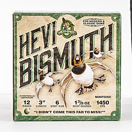 12 Gauge HEVI-Bismuth Waterfowl 3'' 6 Shot Shotshells - 25 Rounds