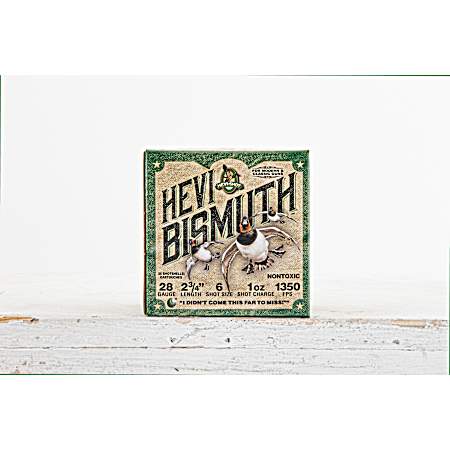 28 Gauge HEVI-Bismuth Waterfowl 2-3/4'' 6 Shot Shotshells - 25 Rounds