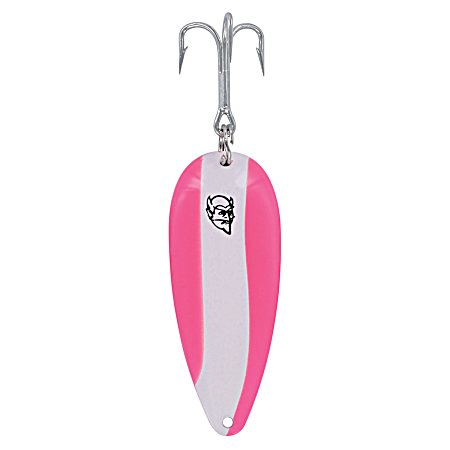 Dardevle Spoon - Pink/White Stripe  Nickel Back