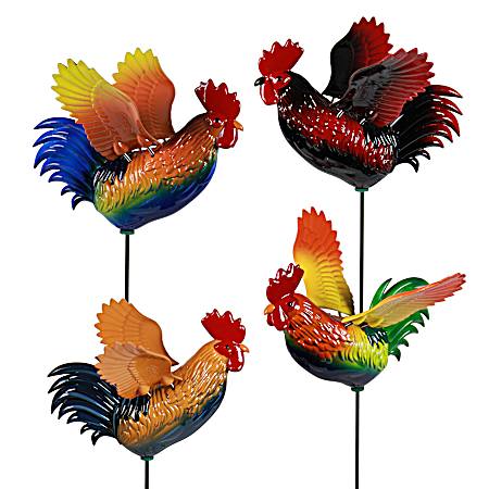 7 in Rooster Garden Stake - Assorted