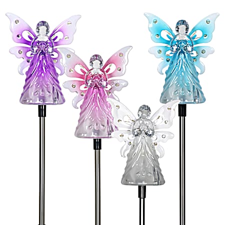 Solar Acrylic Angel Garden Stake - Assorted