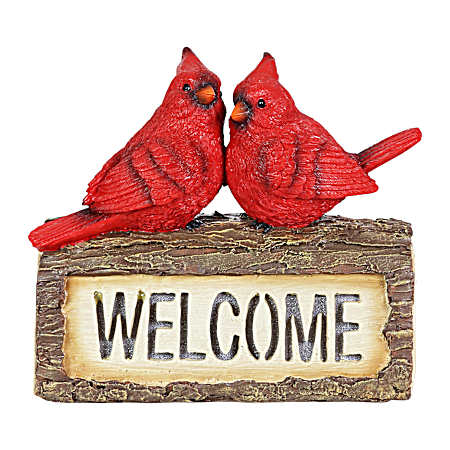 Solar Cardinals Welcome Sign Statue