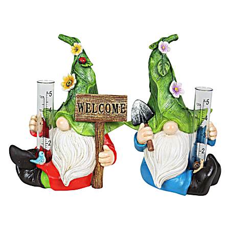Gnome Rain Gauge w/ Leaf Hat - Assorted