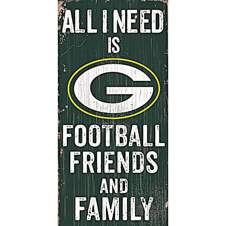 Green Bay Packers All I Need Distressed Wood Green Vintage Sign