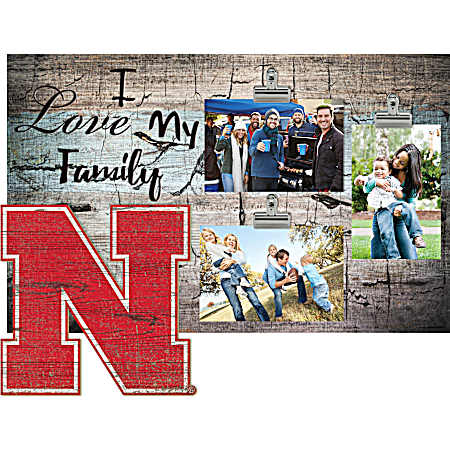 Nebraska Cornhuskers 3-Clip Photo Frame