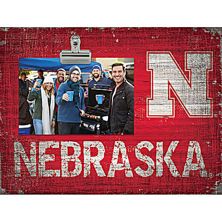 Nebraska Cornhuskers Red Team Name Clip Photo Frame