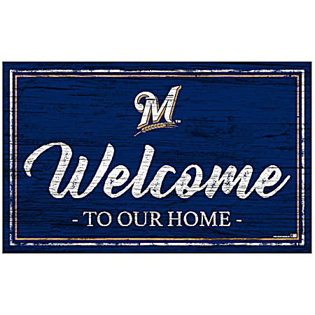 Milwaukee Brewers Team Color 11in x 19 in Welcome Sign