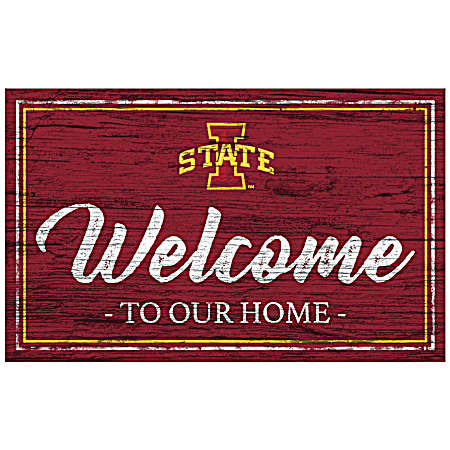 Iowa State Cyclones Team Color 11in x 19 in Welcome Sign