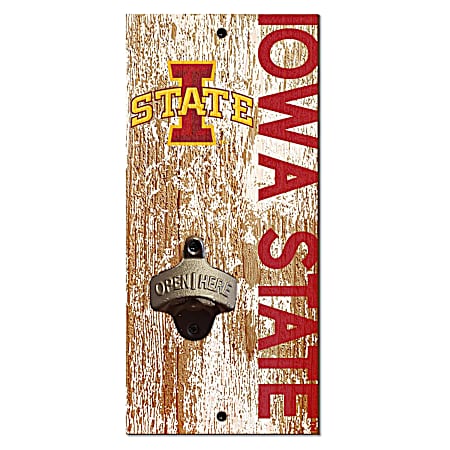 Iowa State Cyclones Distressed Bottle Opener Sign