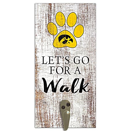 Iowa Hawkeyes Distressed Leash Holder Sign