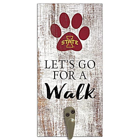 Iowa State Cyclones Distressed Leash Holder Sign