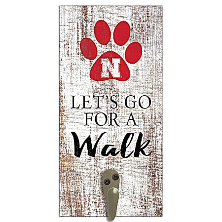 Nebraska Cornhuskers Distressed Leash Holder Sign